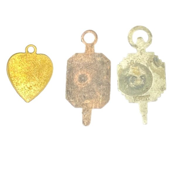 Blank High School Charm Pendant Fob Set Of 3 Vintage 1940s - Picture 1 of 4